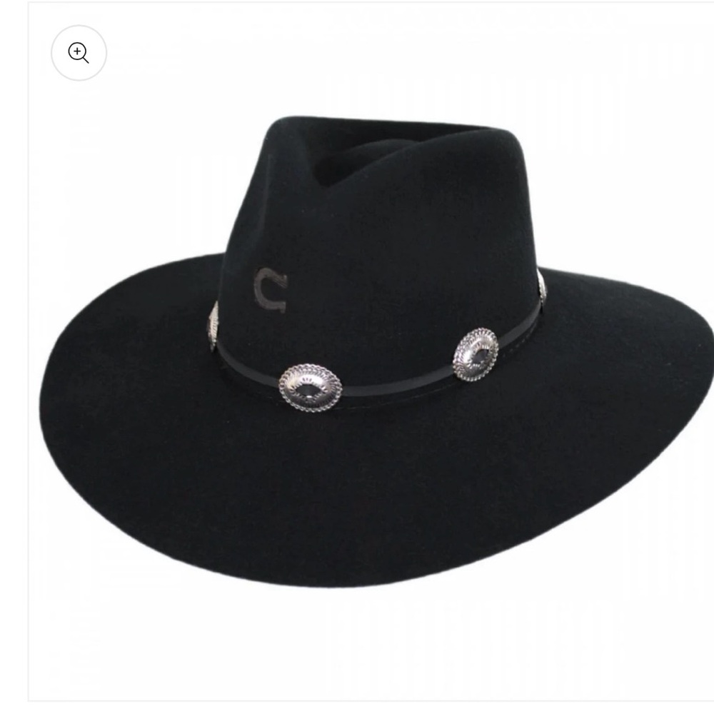 Charlie 1 Horse Travelers With Concho Black Western Hat with Silver Accents